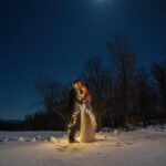 under the moon intimate wedding portrait on sugarloaf mountain
