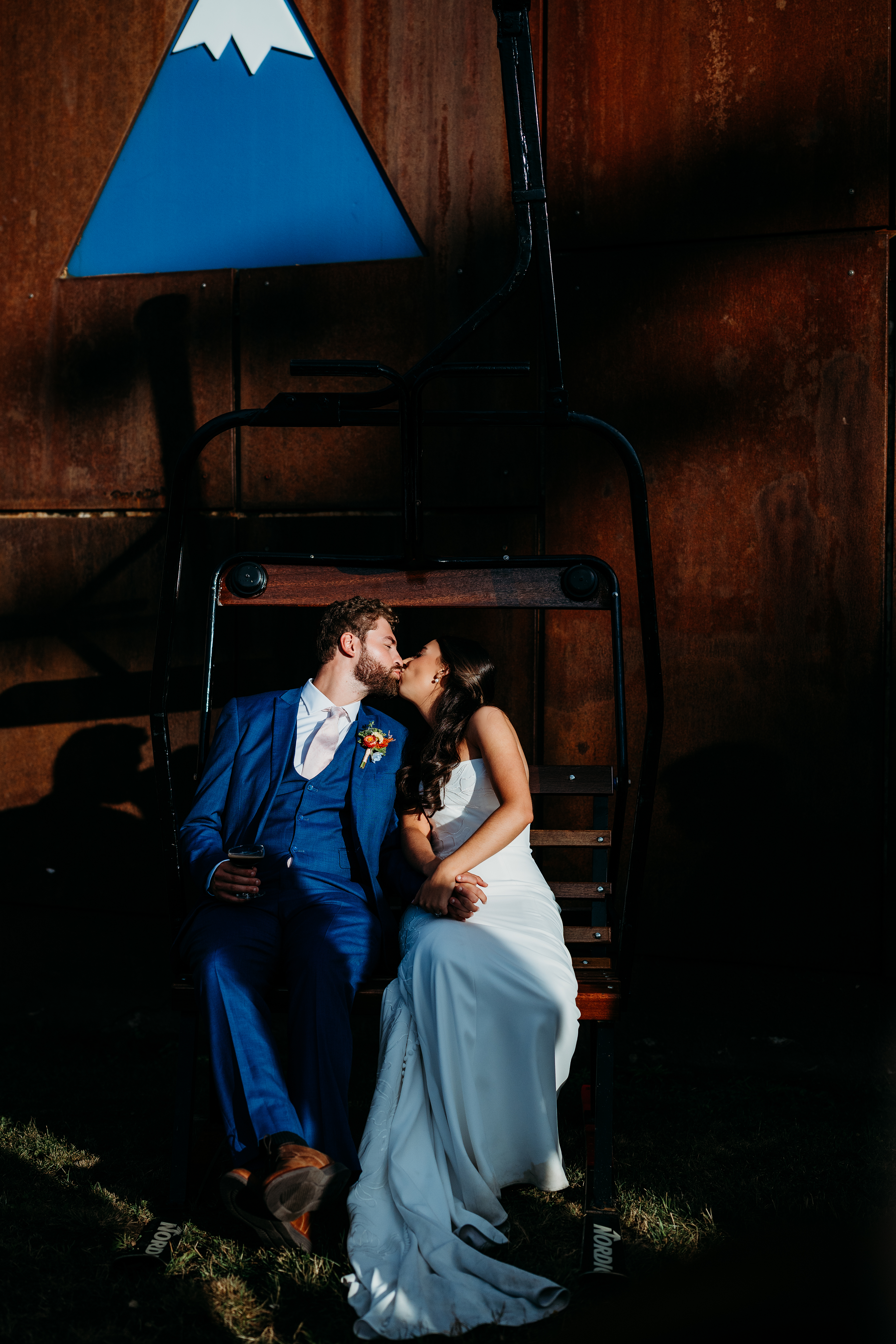 Chair lift kisses at sugarloaf mountain