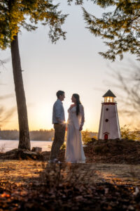 Sunrise engagement on embden pond